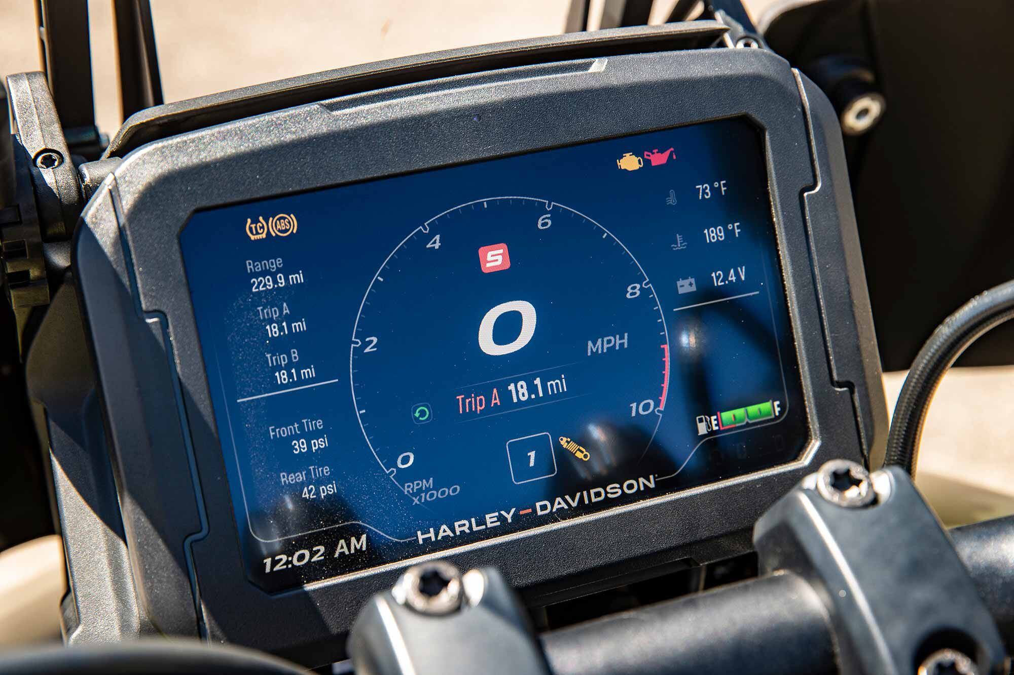 If you like info, the Pan America’s dash delivers. Almost anything you want to know is right in front of you. Additionally, navigation and menu logic was very intuitive.