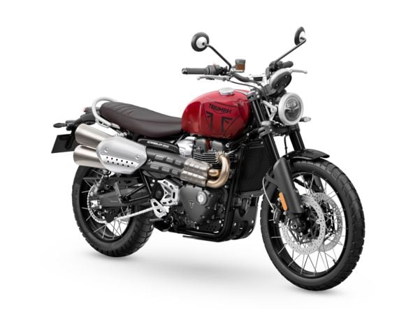 2024 Triumph Scrambler 1200 X in Carnival Red.