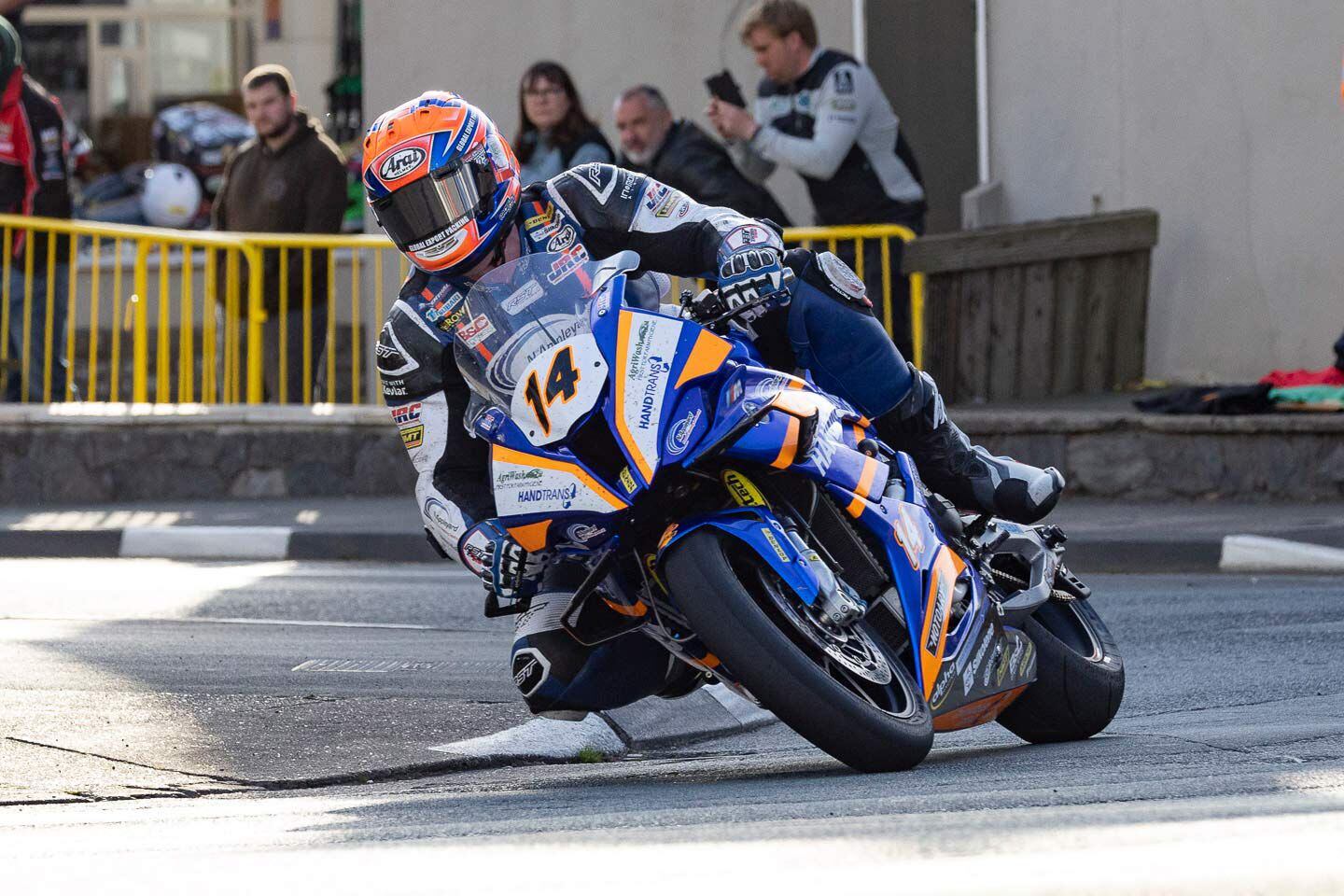 Privateer Phil Crowe, one of the highest-placing privately funded riders, on his BMW M 1000 RR.