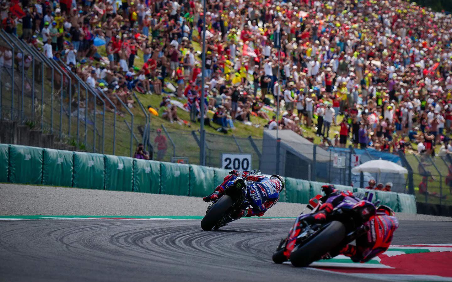 Bagnaia one by 1.77 seconds, not a big gap but a comfortable one.