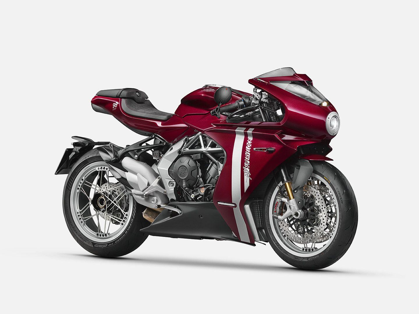 A special-edition Rosso Verghera paint job adds to the elegance of the Supervolces lines.