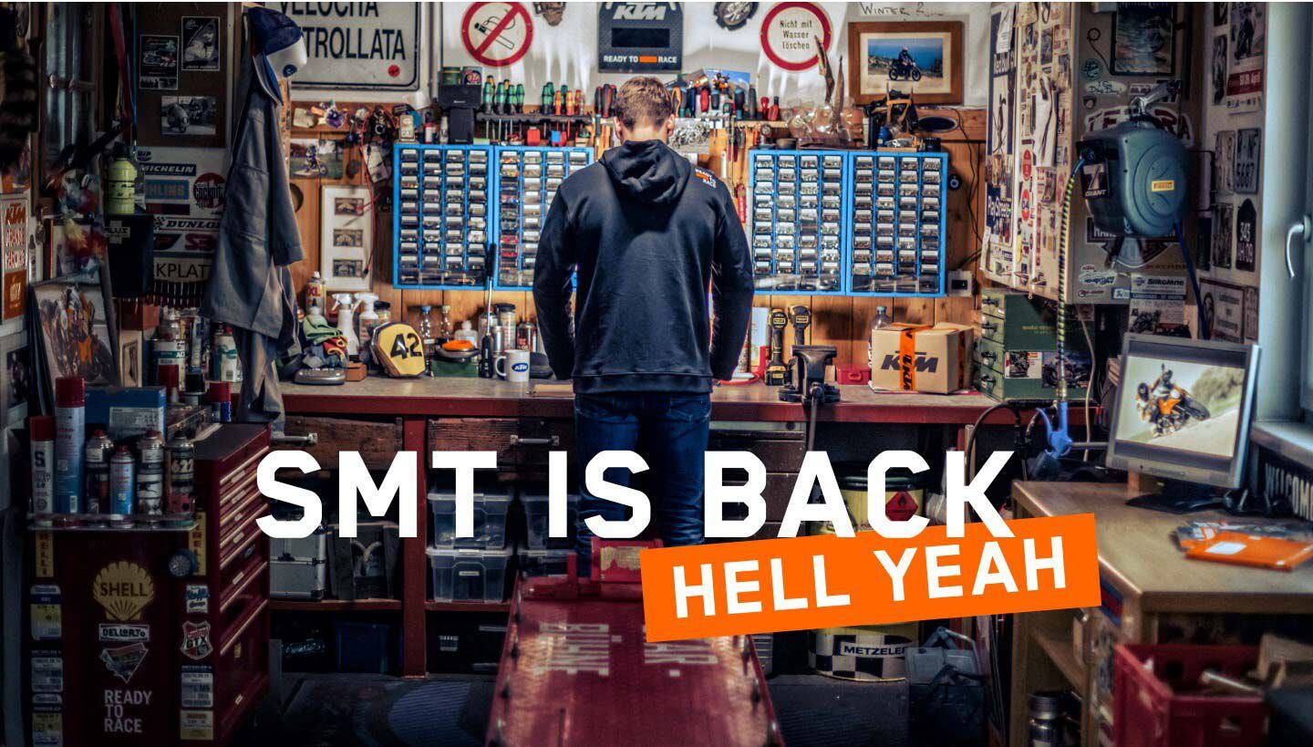 Teaser for the new KTM 890 SMT.