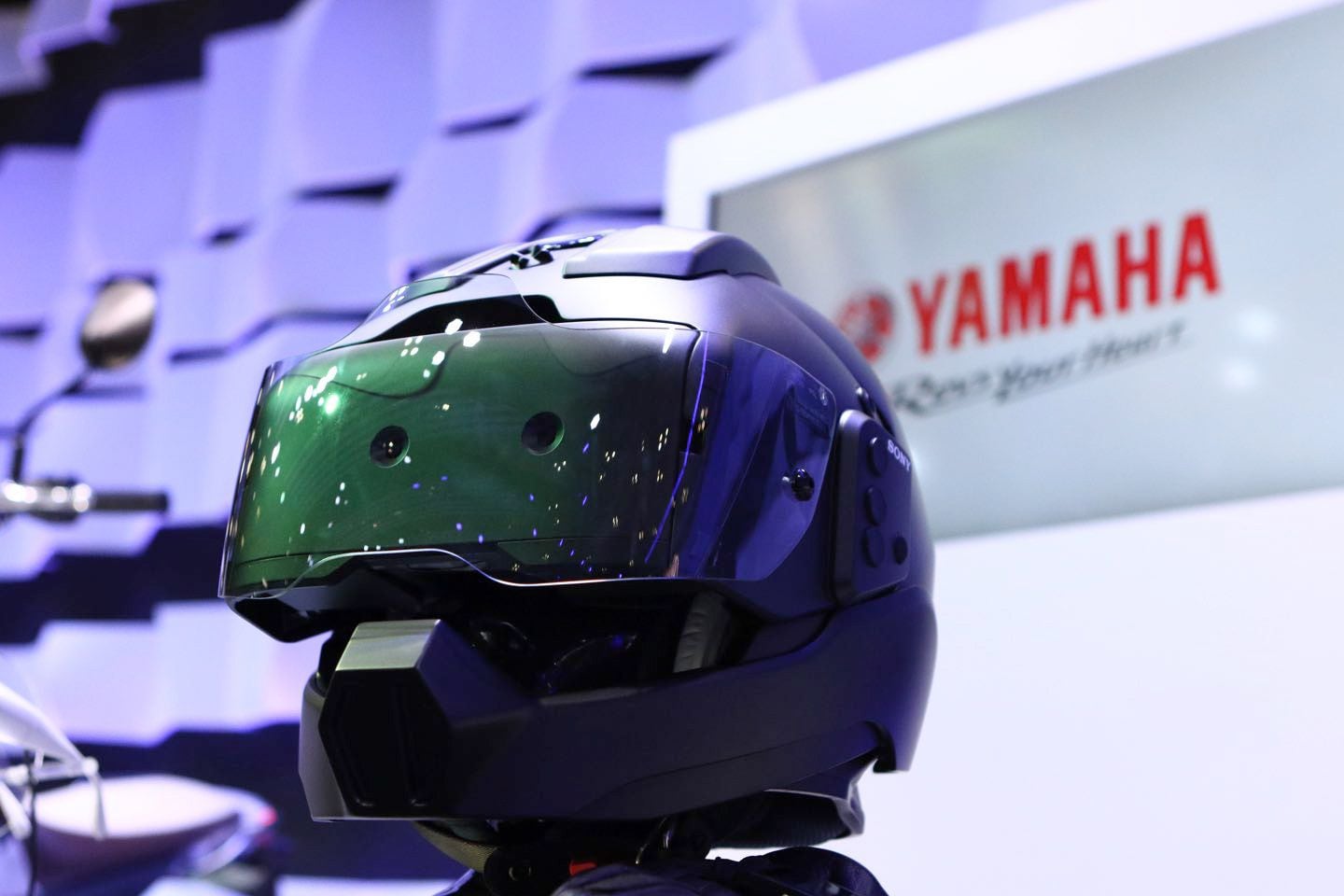Yamaha has been working on HUD helmet displays and AR technology since it showed this version back in 2015.