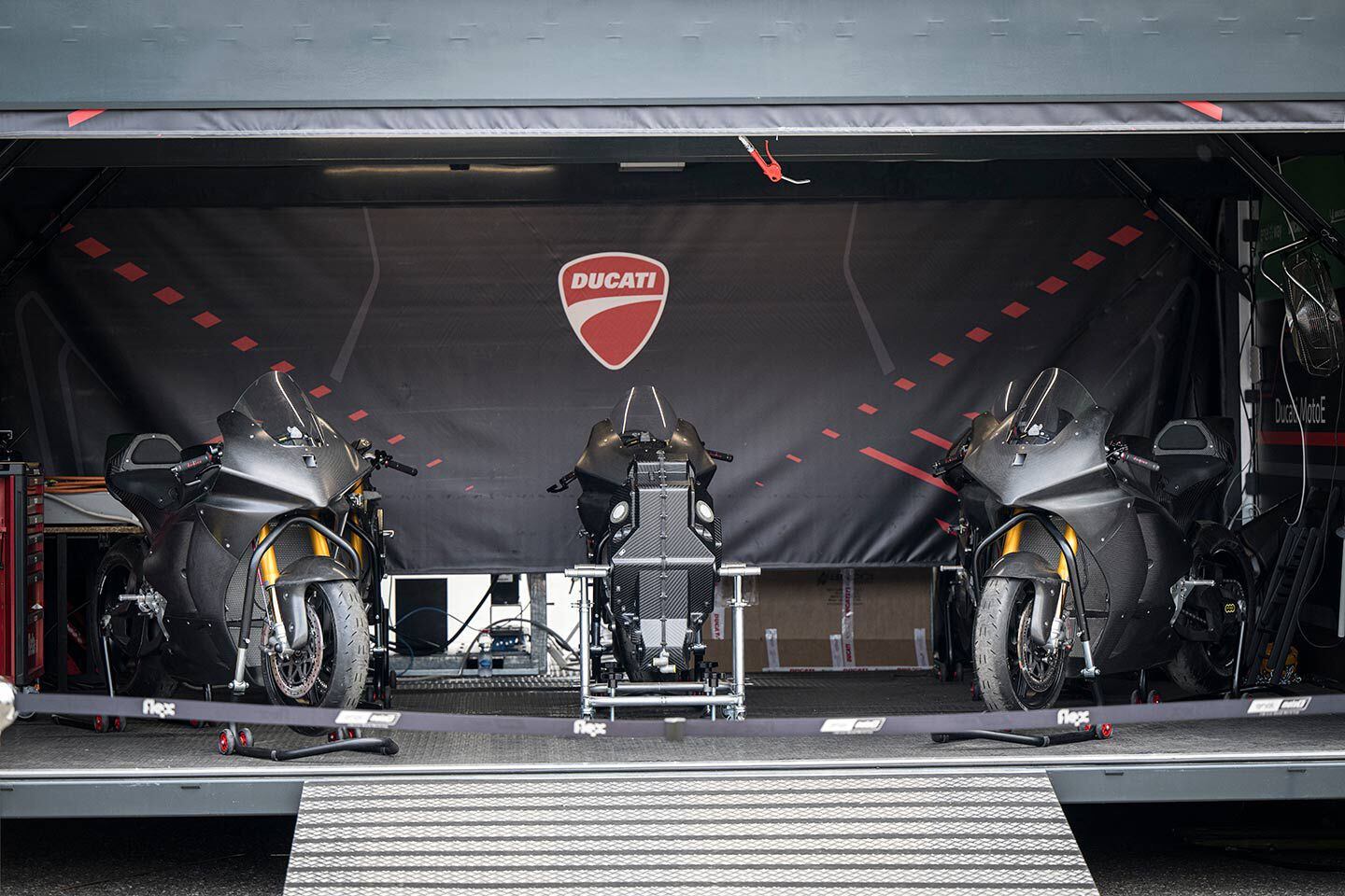 Ducati provides spare bikes for teams.