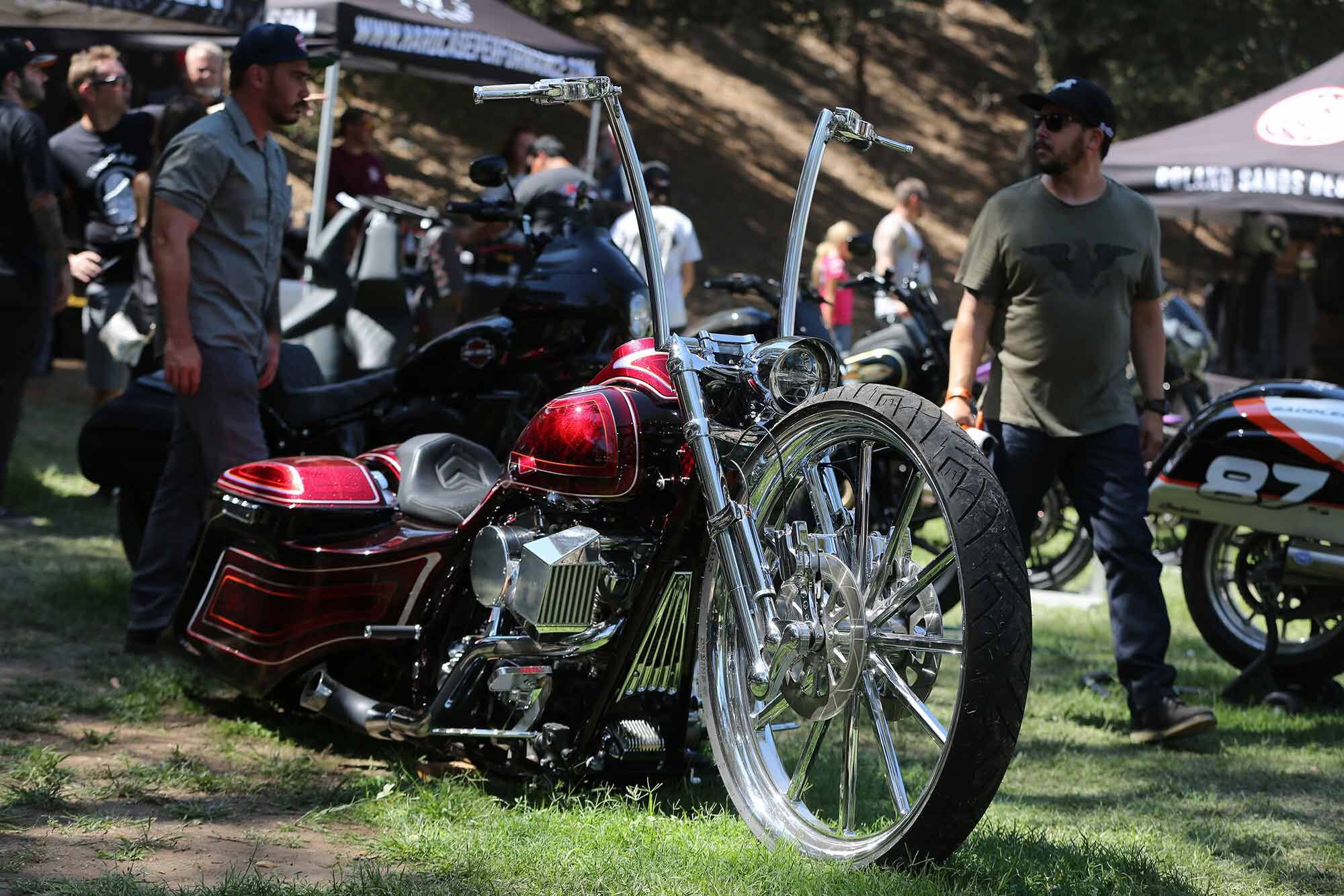 While it was mostly performance V-twins on the left side of the show, a couple of big wheels still managed to sneak in.