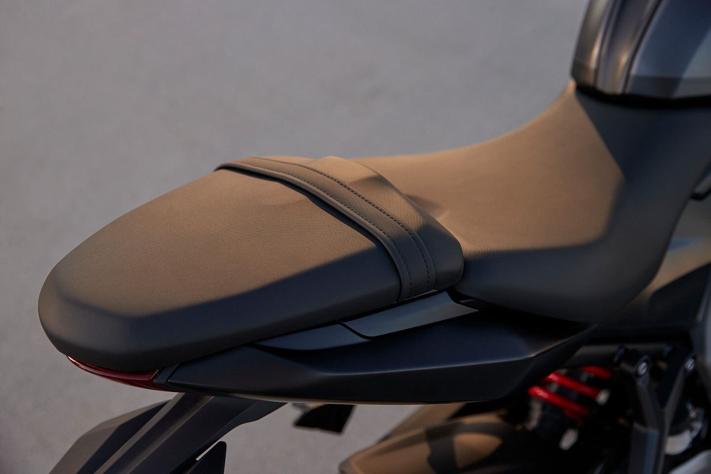 The rider and passenger seats are tiered with the standard rider seat height measuring 31.9 inches from the ground.