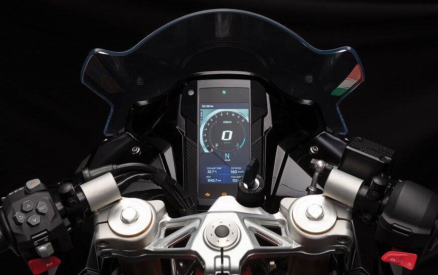 The BMW G 310 RR’s dash is expected to be almost identical to the Apache RR 310’s pictured here.