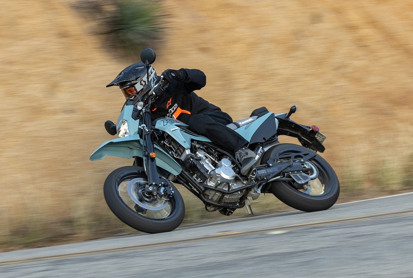 Wide open on a twisty backroad.
