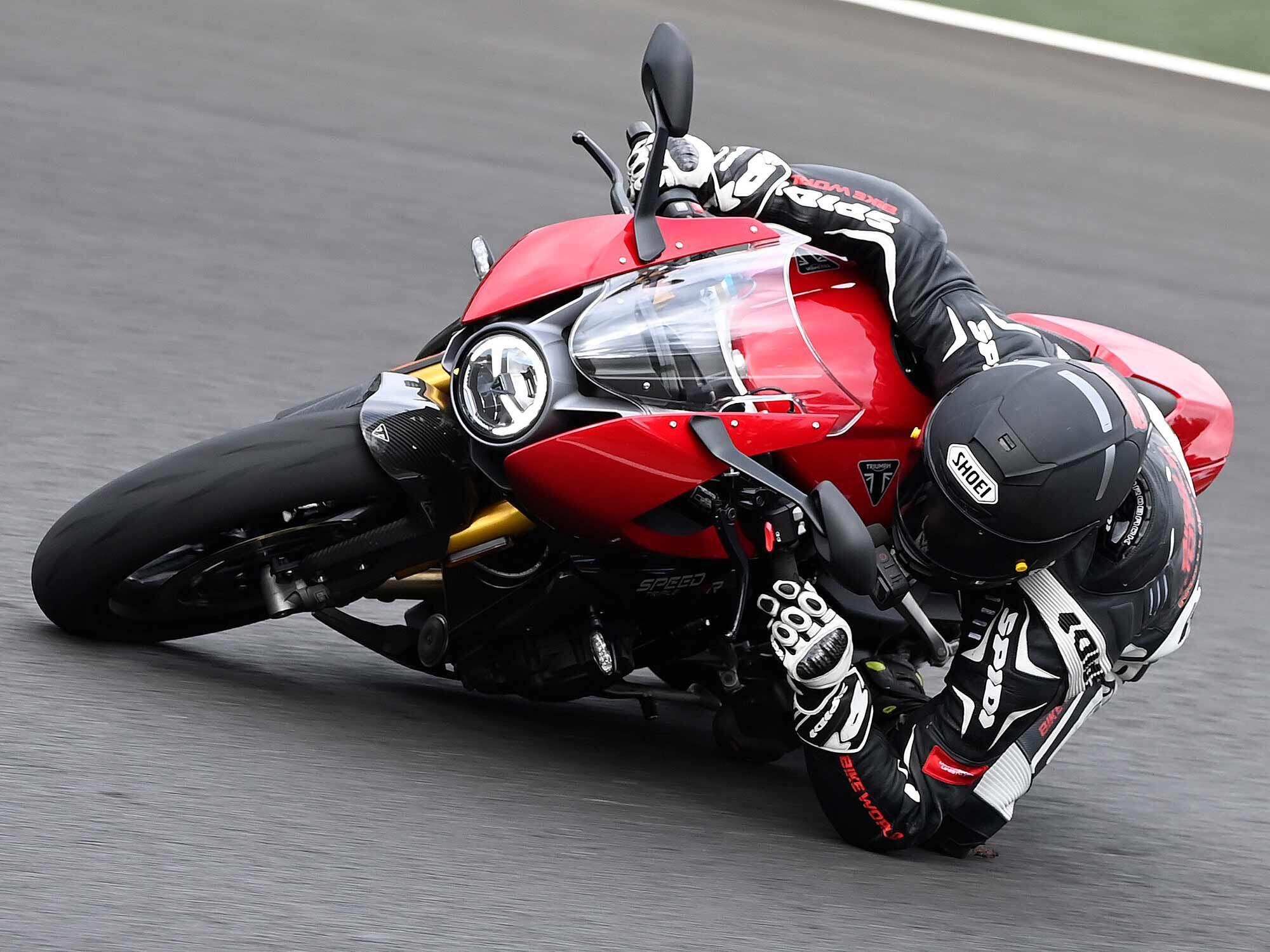 On the track and street, the Triumph Speed Triple 1200 RR brings sportbike performance with comfort and style.