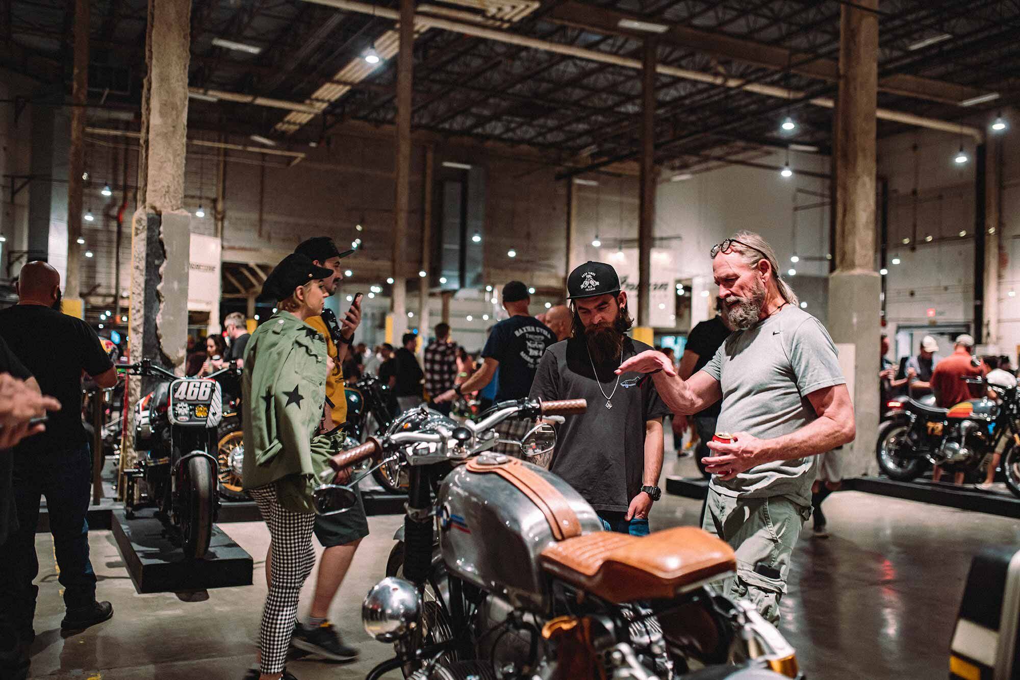 Engineering, design, rideability—spectators judge and appreciate each bike as they walk around the Handbuilt Motorcycle Show.