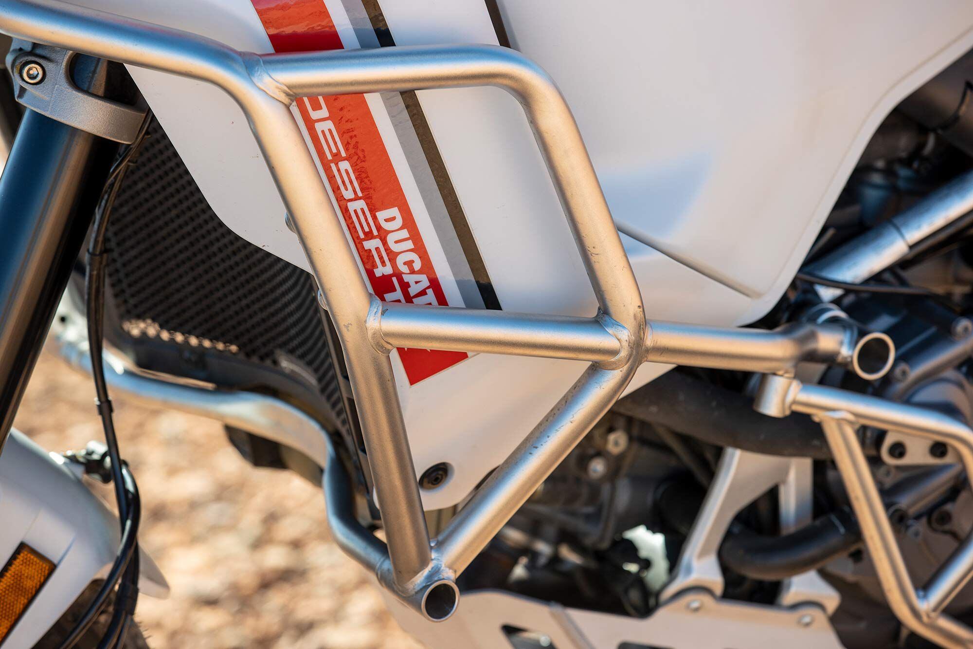 Accessory crashbars came in handy and protected the bike from any damage on the two occasions the DesertX fell over.