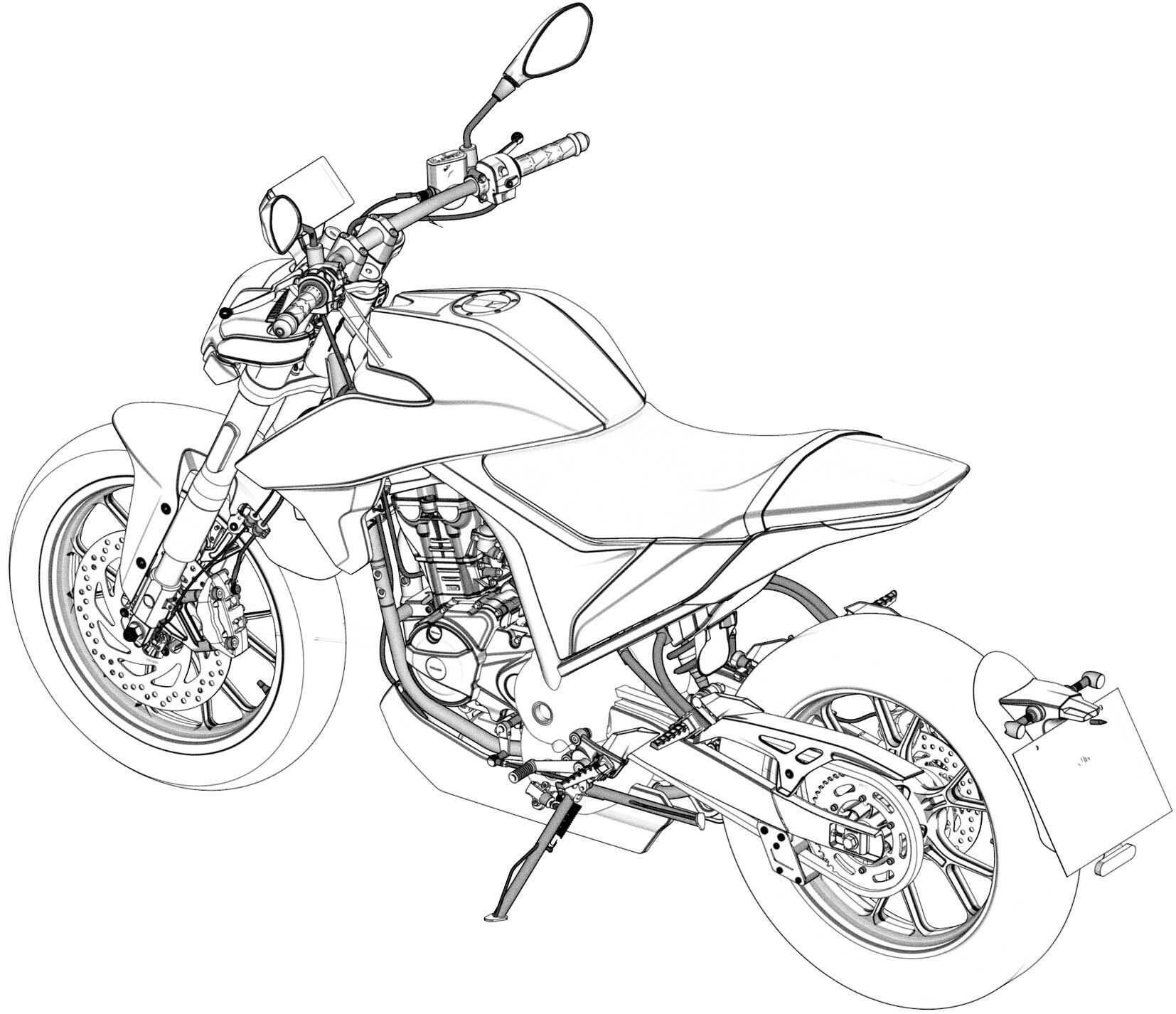 Underneath the externals, however, there looks to be a new single-cylinder engine from the Chinese-made Motron X-Nord 125.