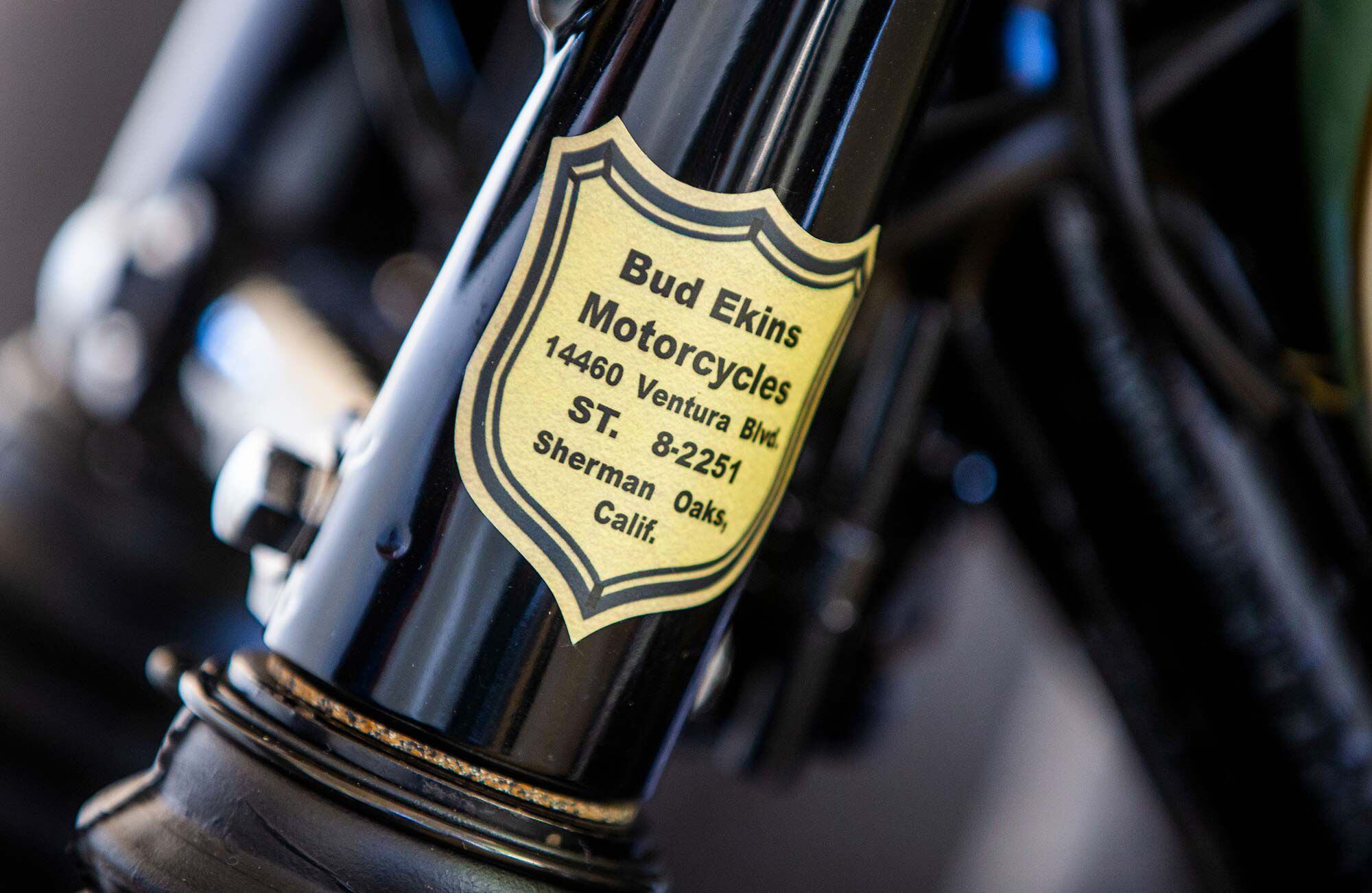 Many of Haith’s bikes had histories; at least one had been sold at the Los Angeles shop of the legendary Bud Ekins.