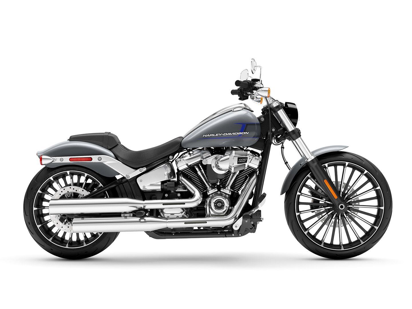 The Breakout returned to the lineup last year sporting the Milwaukee-Eight 117 engine, and carries over into 2024 unchanged. MSRP is $22,499.