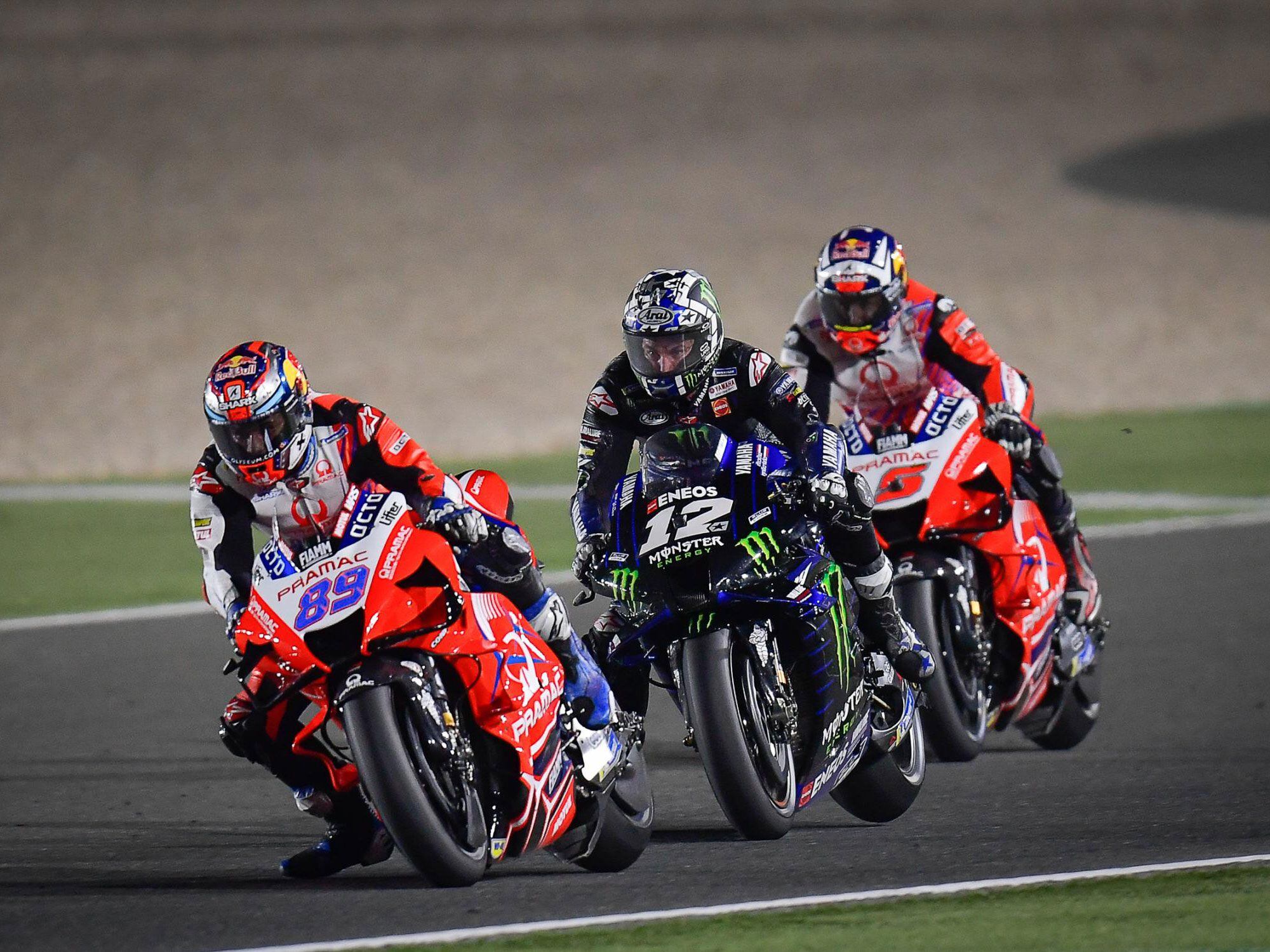 Rookie Jorge Martin led for 18 laps and finished on the podium in third.