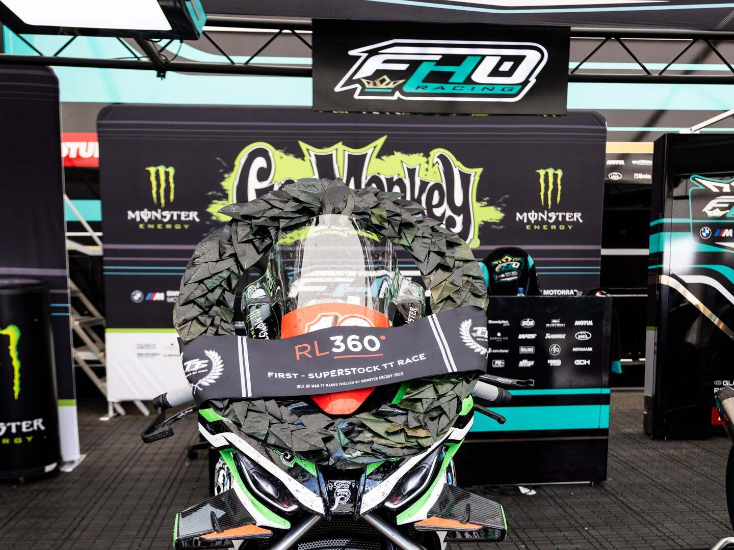 Tuesday of race week is for rest, maintenance, and the ever-continuing preparation for the next race. Hickman’s BMW M 1000 RR Superstock is done for the week and has a place of honor in his paddock.