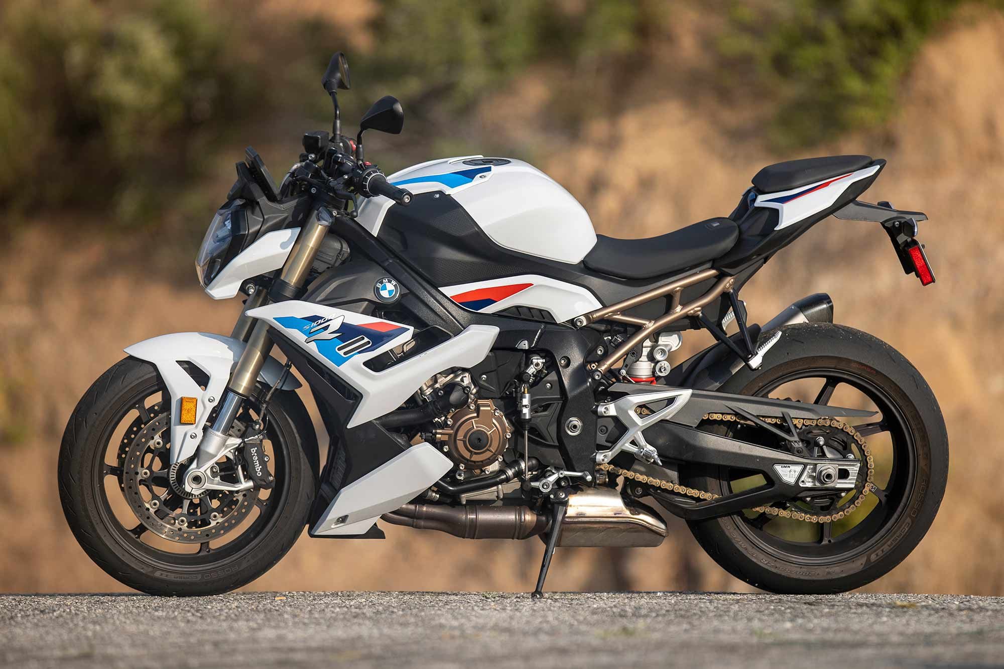 BMW’s S 1000 R comes in various trims and packages; our test unit was fitted with the M package that includes forged wheels.