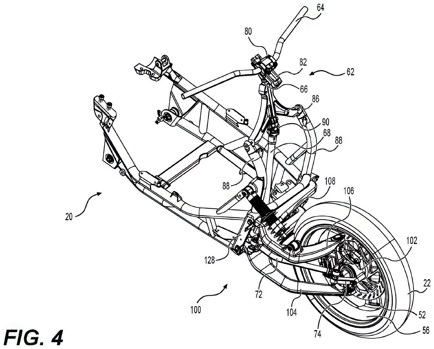Can-Am’s version of the hub-steered front suspension.