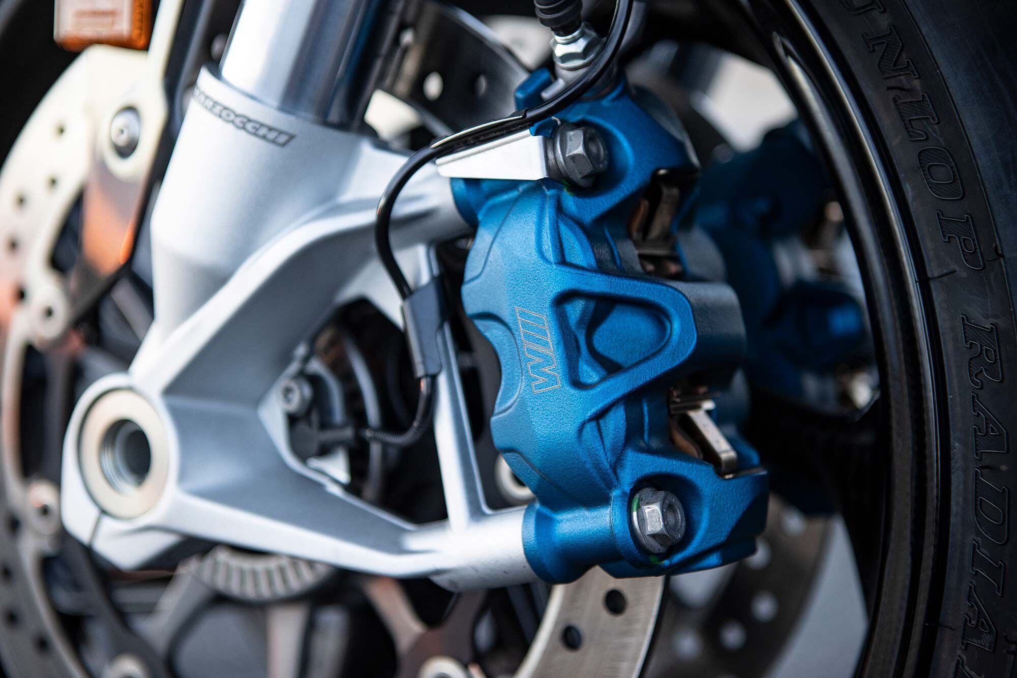 A set of blue anodized M-branded calipers add to the BMW’s bling and performance.