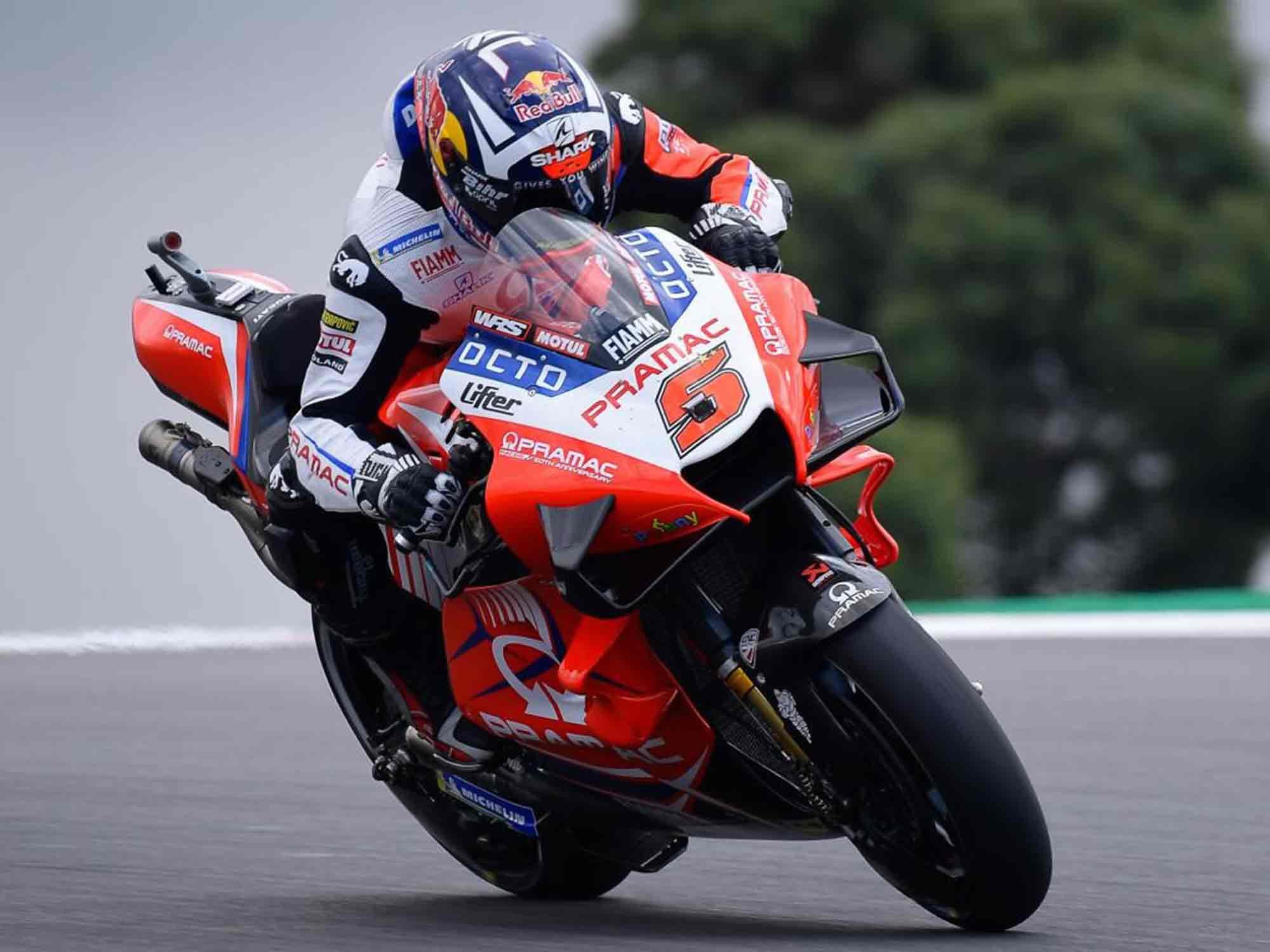 Johann Zarco on the Pramac Racing Ducati was one of five riders who crashed out. Chasing the data to gain insight as to why can be difficult.