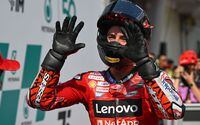 Francesco Bagnaia celebrates win at Sepang MotoGP race