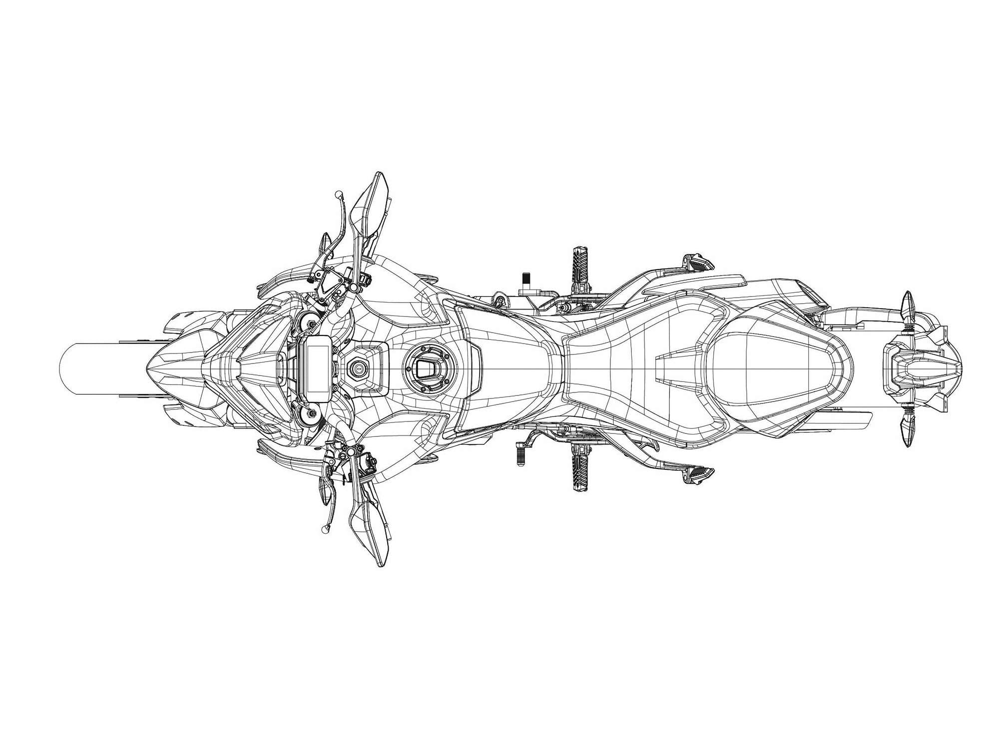 The CFMoto 800NK from above.