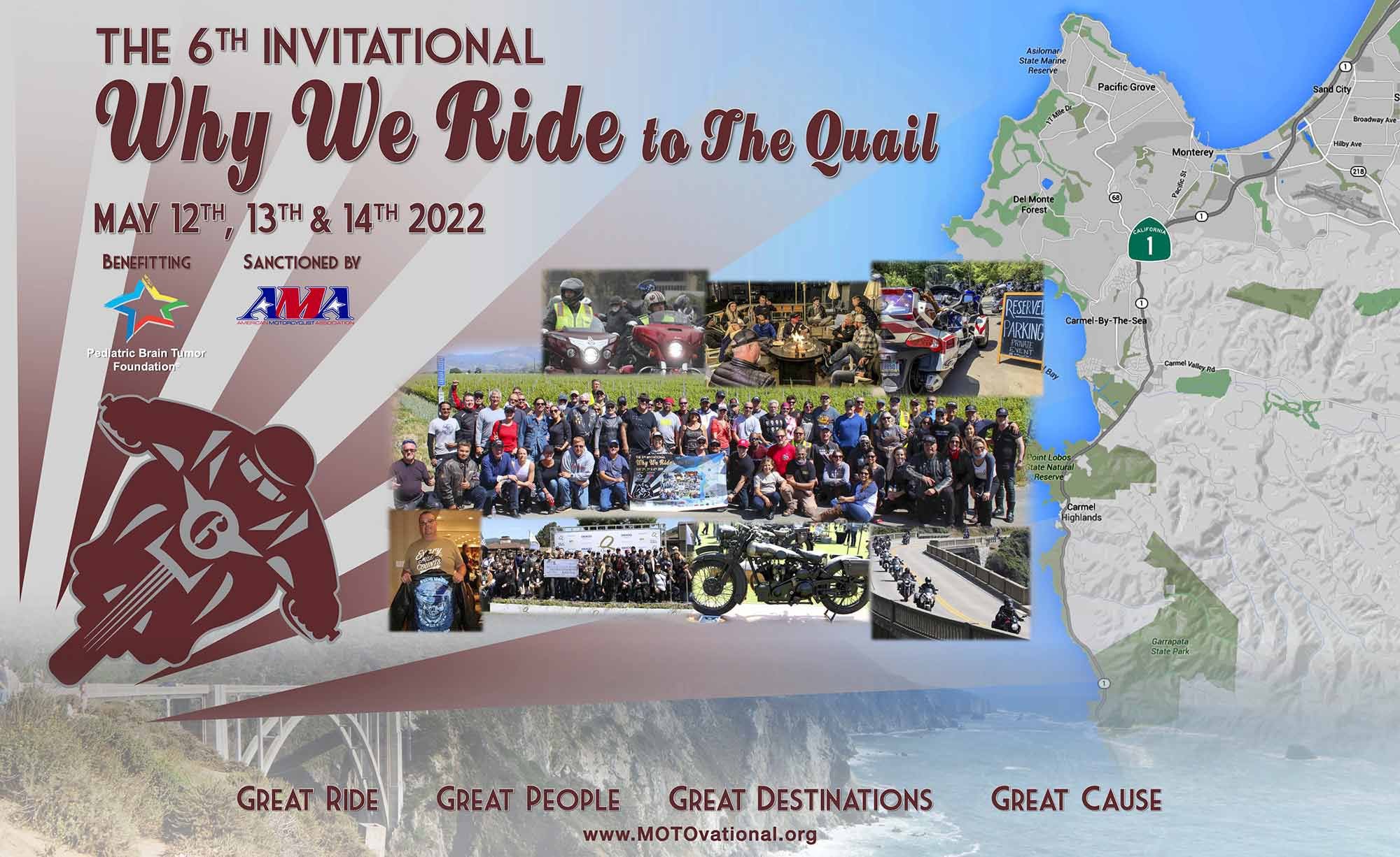 The official advertisement for Why We Ride to the Quail 2022.