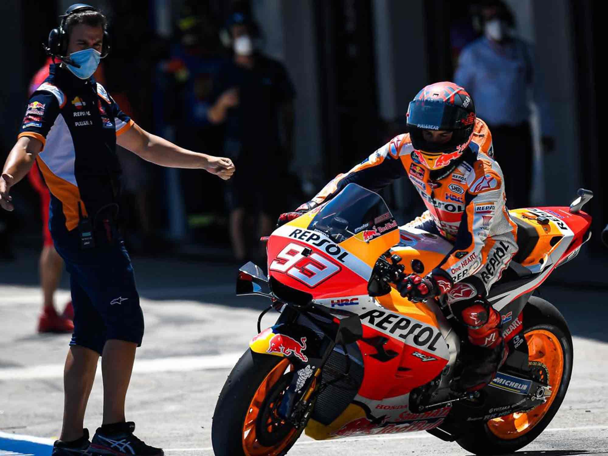 Marc Márquez made his return to MotoGP at Portimão and recorded a seventh place finish.