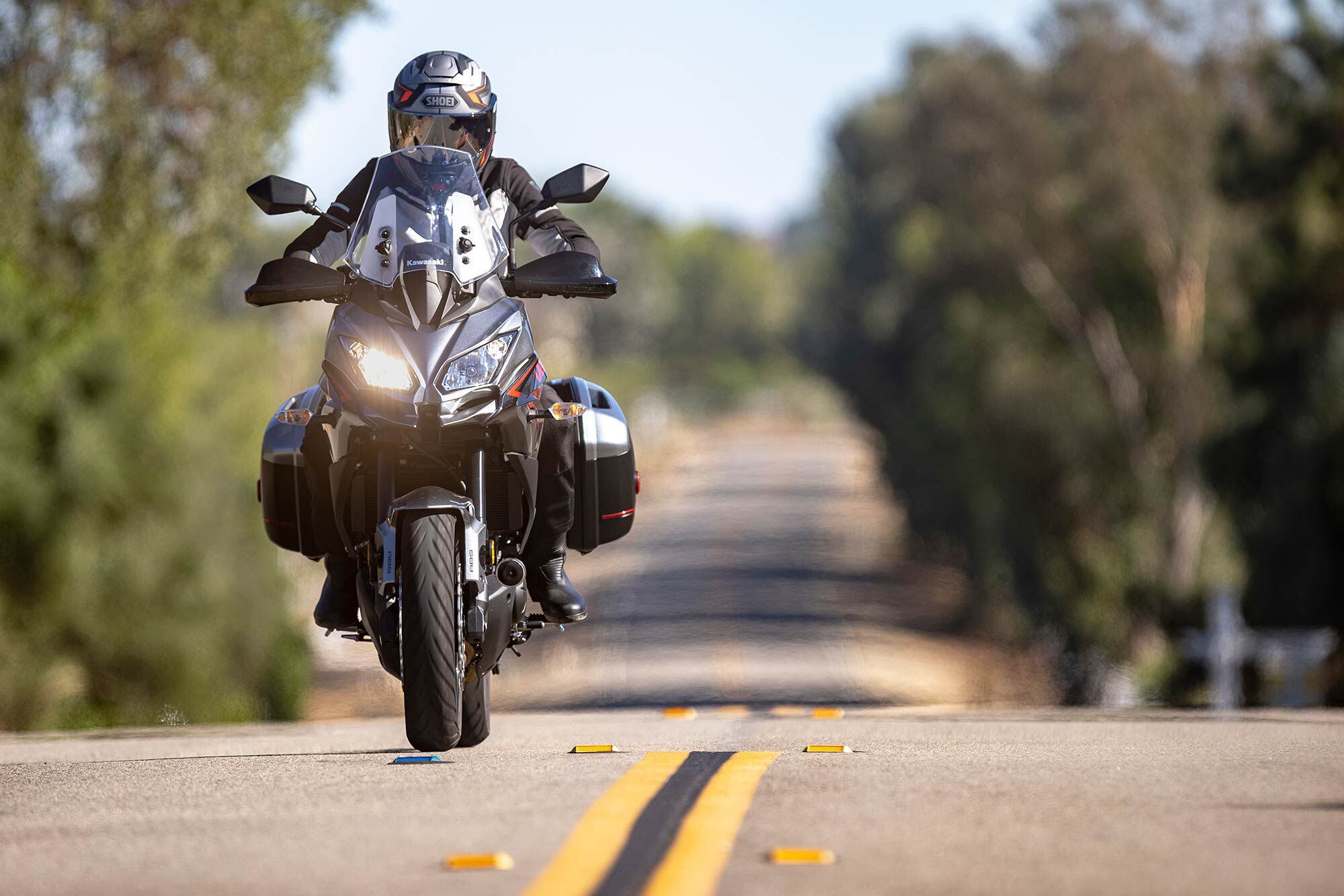 A comfortable riding position and personal air pocket make taking a detour on the Versys a welcome treat.
