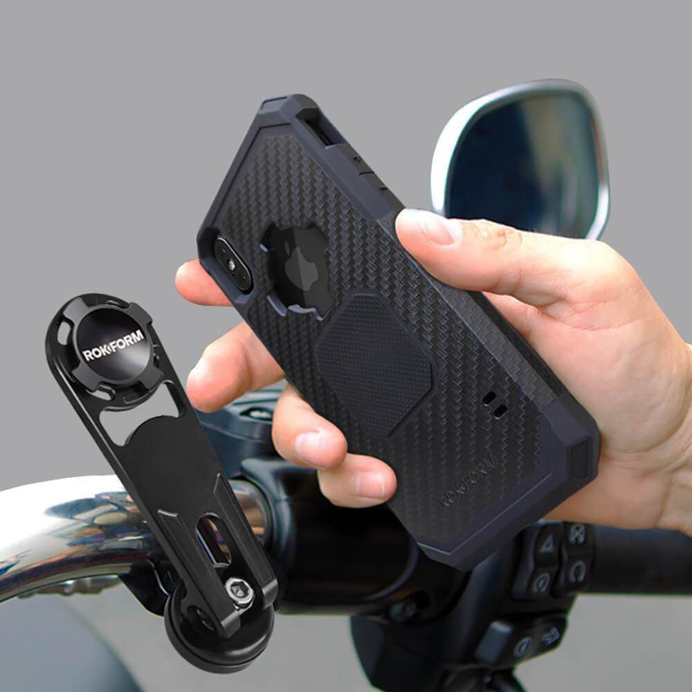 Universal Bike/Motorcycle Phone Stand on Handlebar Compatible with 4.7-6.7 Phones Bike Phone Mount Holder Tool Free Install 360°Rotatable Motorcycle Phone Mount 