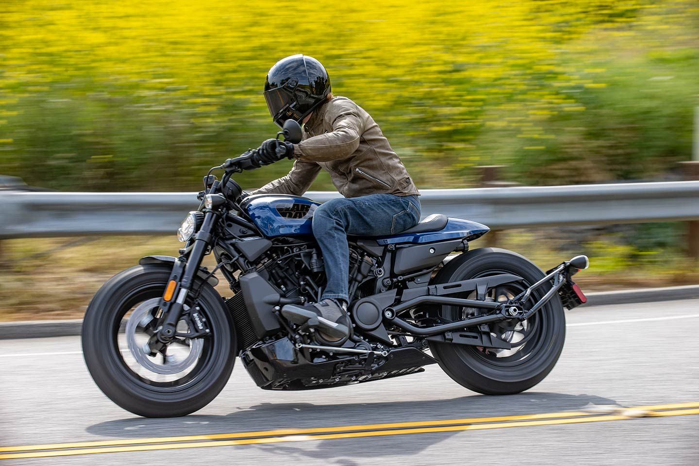 Once you get past the heavy turn-in, the Sportster S is a lot of fun on a canyon road.