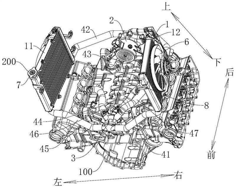 The new GWM engine design is a flat-eight that is configured in a similar manner to Honda’s flat-six Gold Wing design.