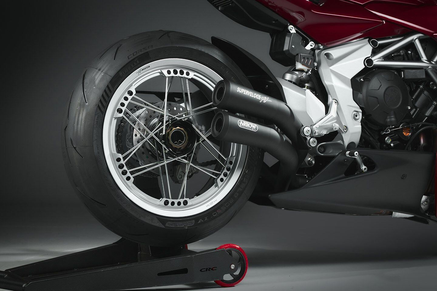 An Arrow exhaust and racing ECU bump up the power on the Superveloce 98 Edizione Limitata.
