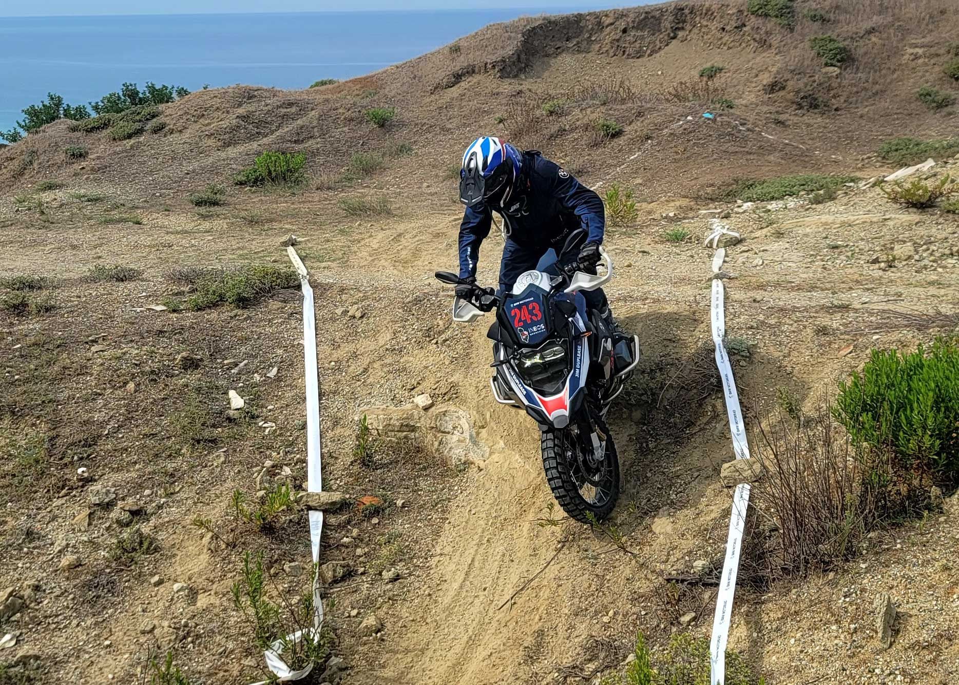 Jim Duplease in action during the first special test of the 2022 BMW GS Trophy.