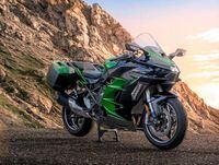 2023 Kawasaki Ninja H 2 S X S E parked on mountain road turnout