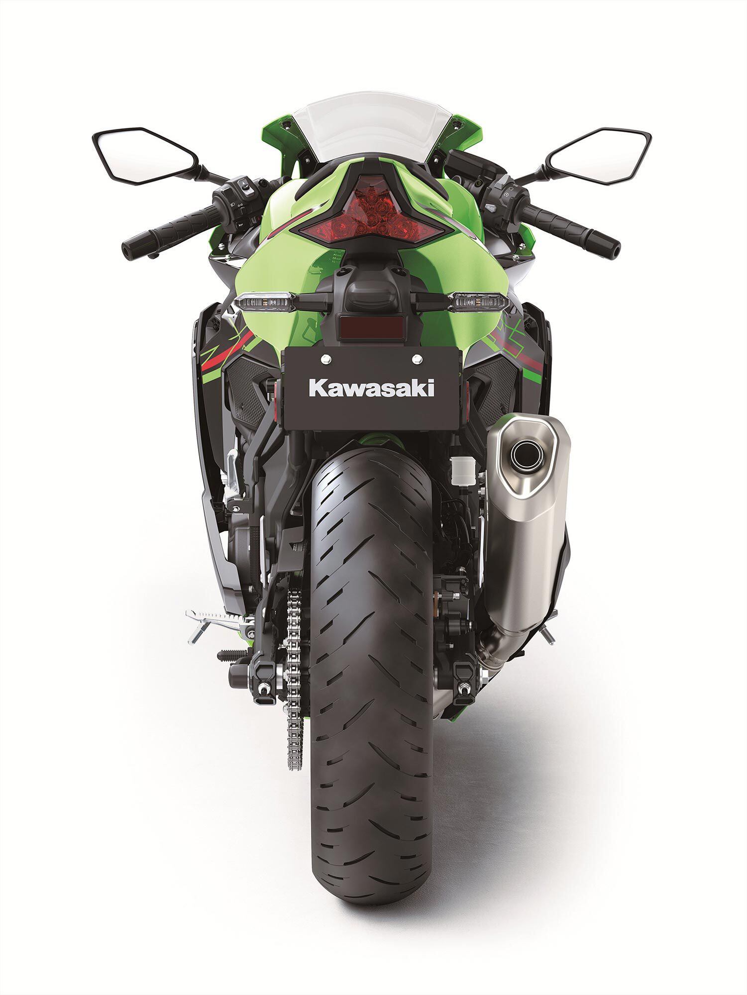 2023 Kawasaki ZX-4RR KRT Edition rear view.