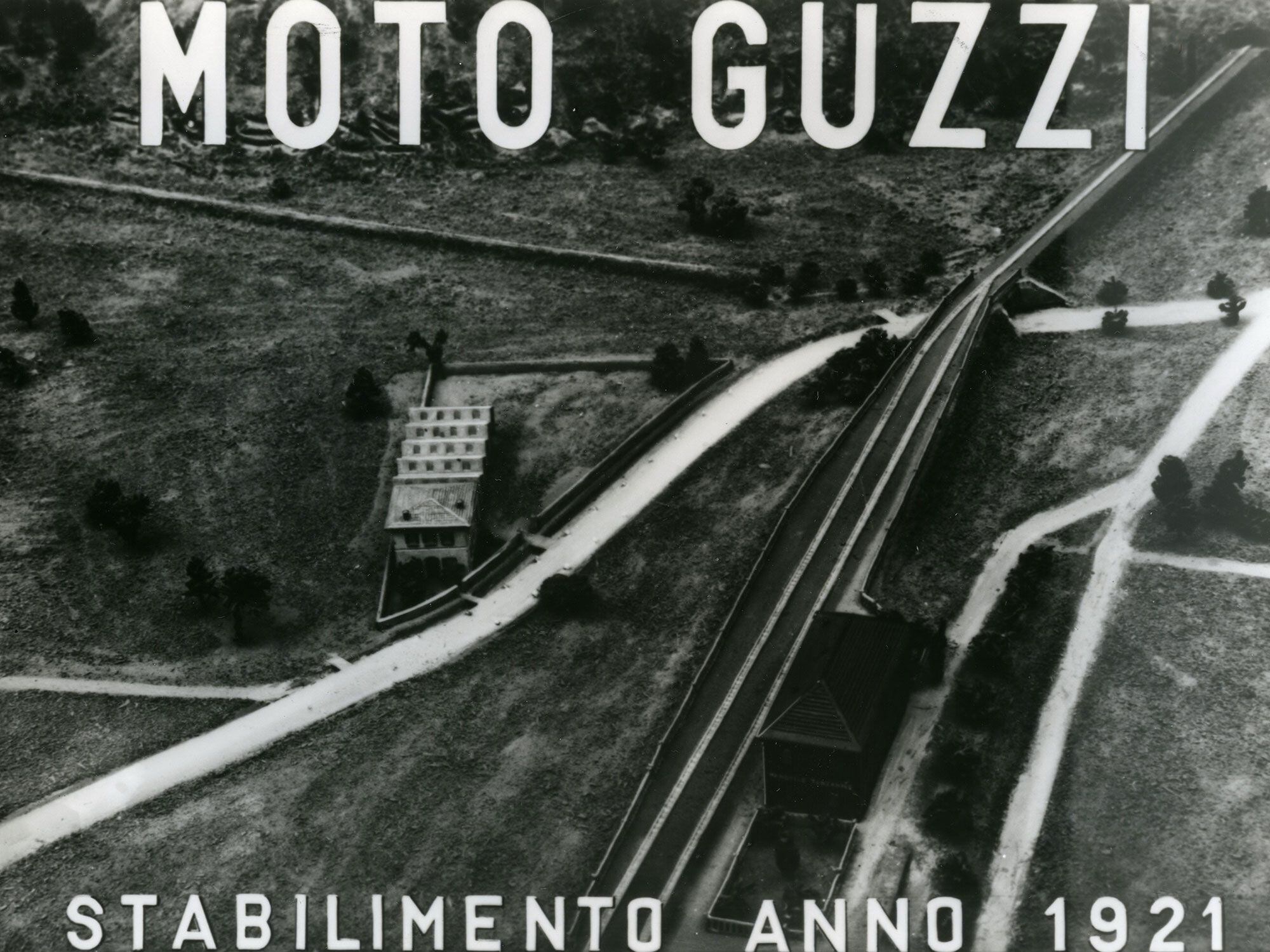 An aerial view of Mandello del Lario in 1921.