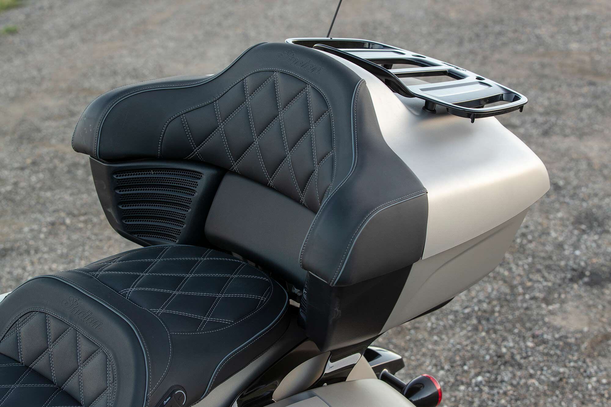 The Pursuit shares a top trunk with Indian’s Roadmaster models.