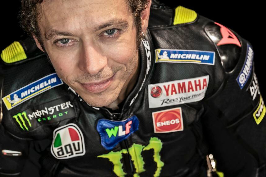 MotoGP Racer Valentino Rossi profile shot.