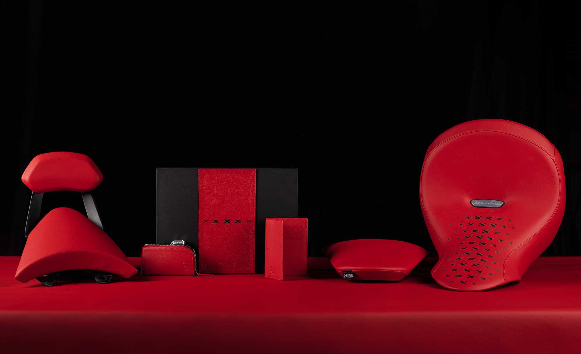 In addition to the seat, leather accessories include a passenger backrest, key fob holder, and document pouch. The leather is available in five color options.