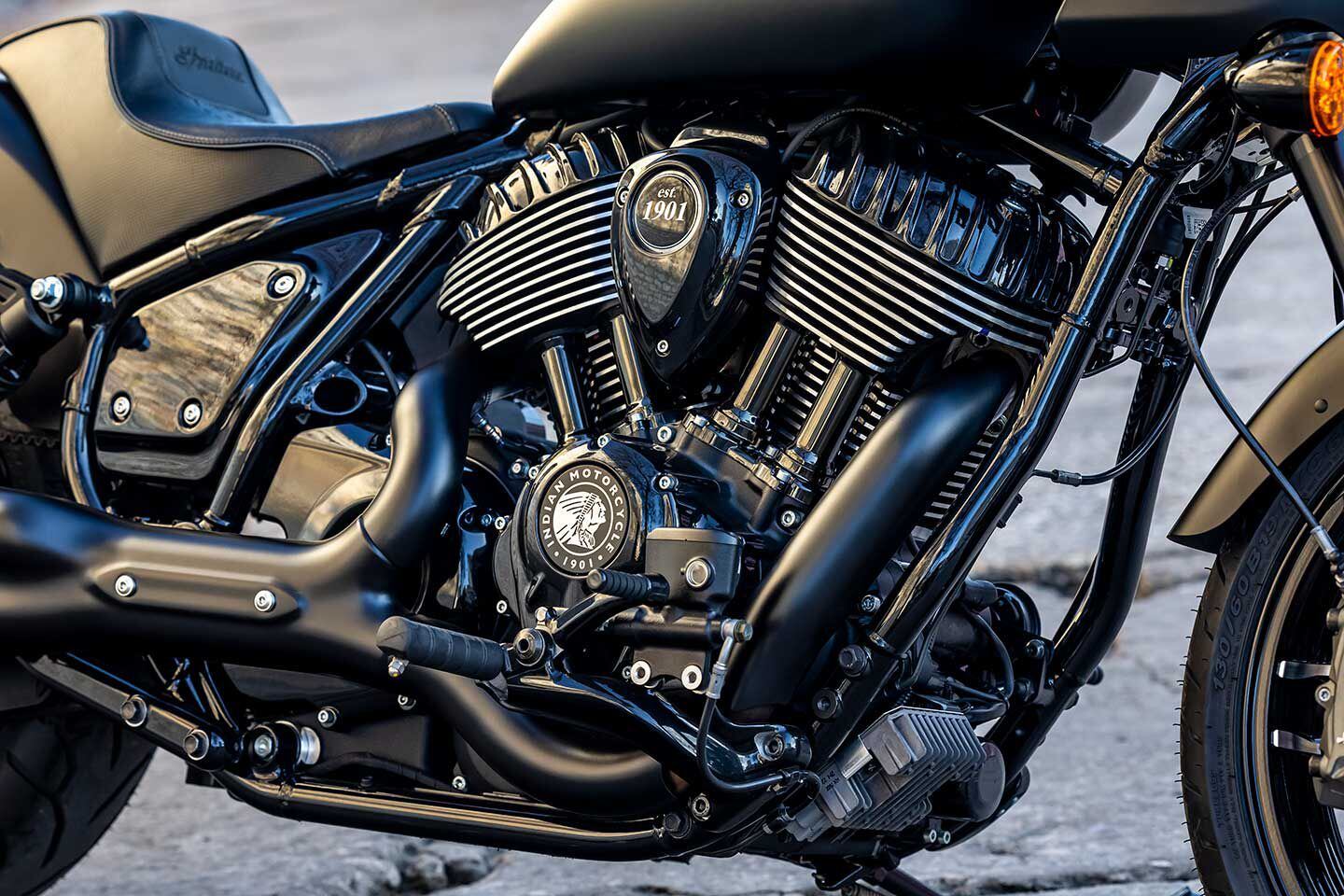 The Sport Chief comes standard with Indian’s 116ci Thunderstroke V-twin. Claimed output is 120 lb.-ft. of peak torque.
