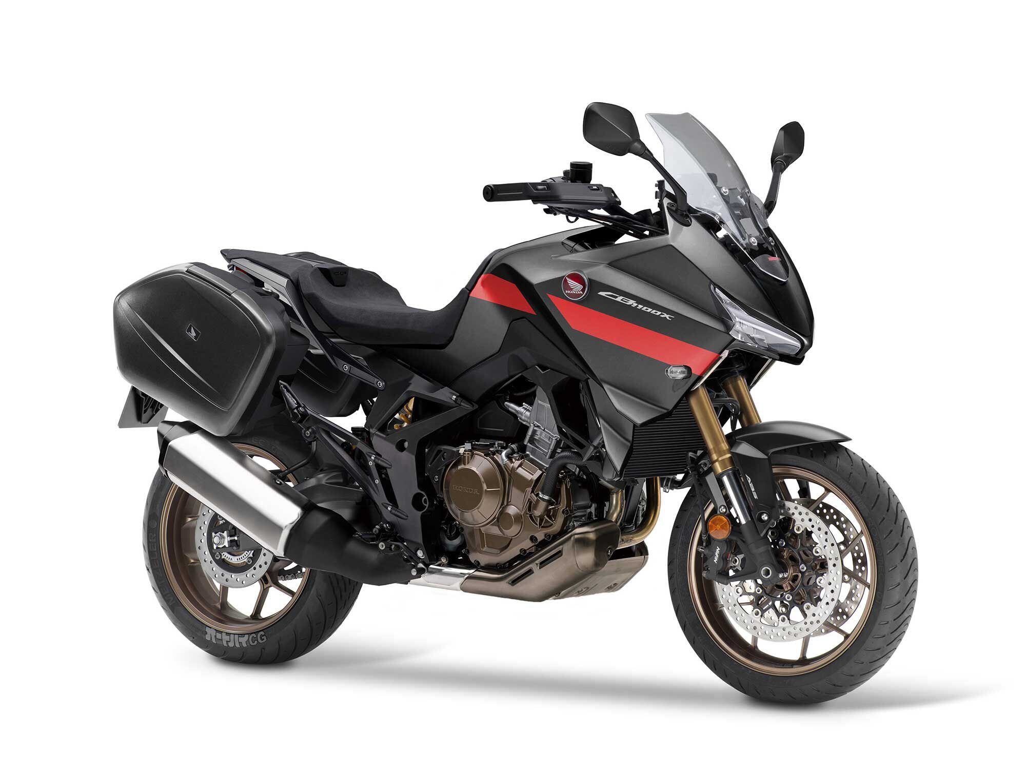 Although styling is an open question, there’s a hint of the CB125X concept bike in these renders. The side cases are a nice touch.