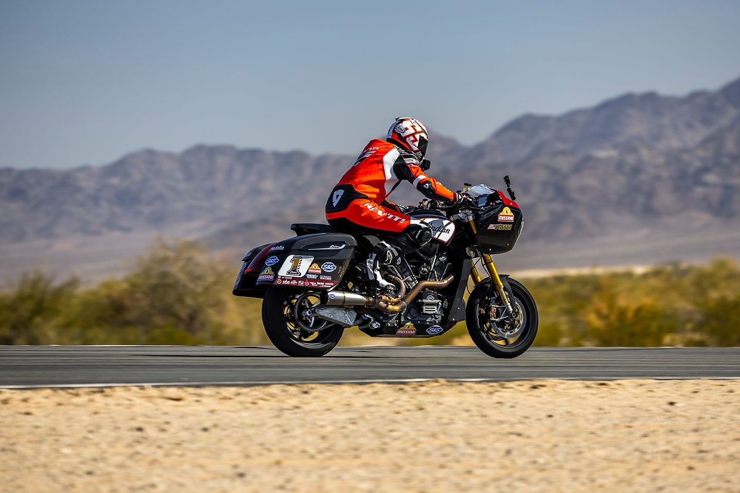 Mid transition at Chuckwalla Valley Raceway. The most surprising thing about the Challenger is how agile it is in side-to-side transitions.