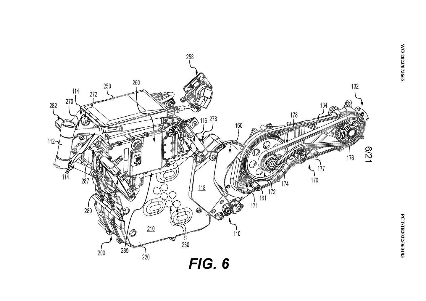 A detailed view of the bike’s drivetrain.