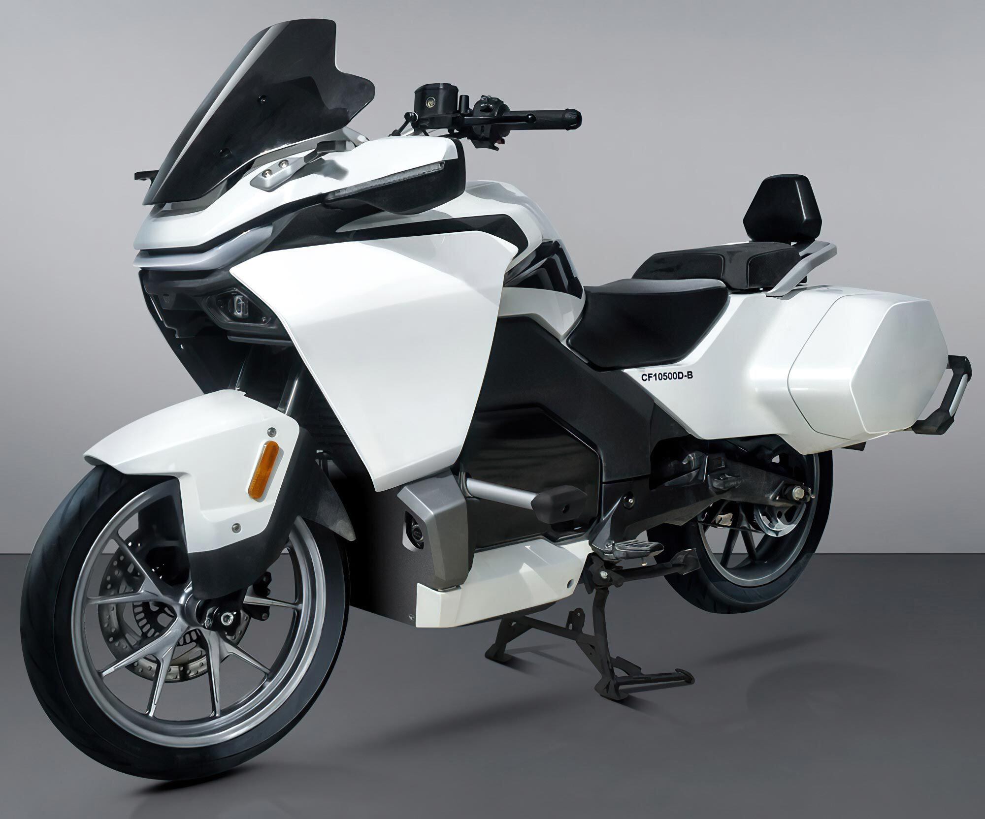 CFMoto’s 300GT-E is a civilian version of its electric police bike.