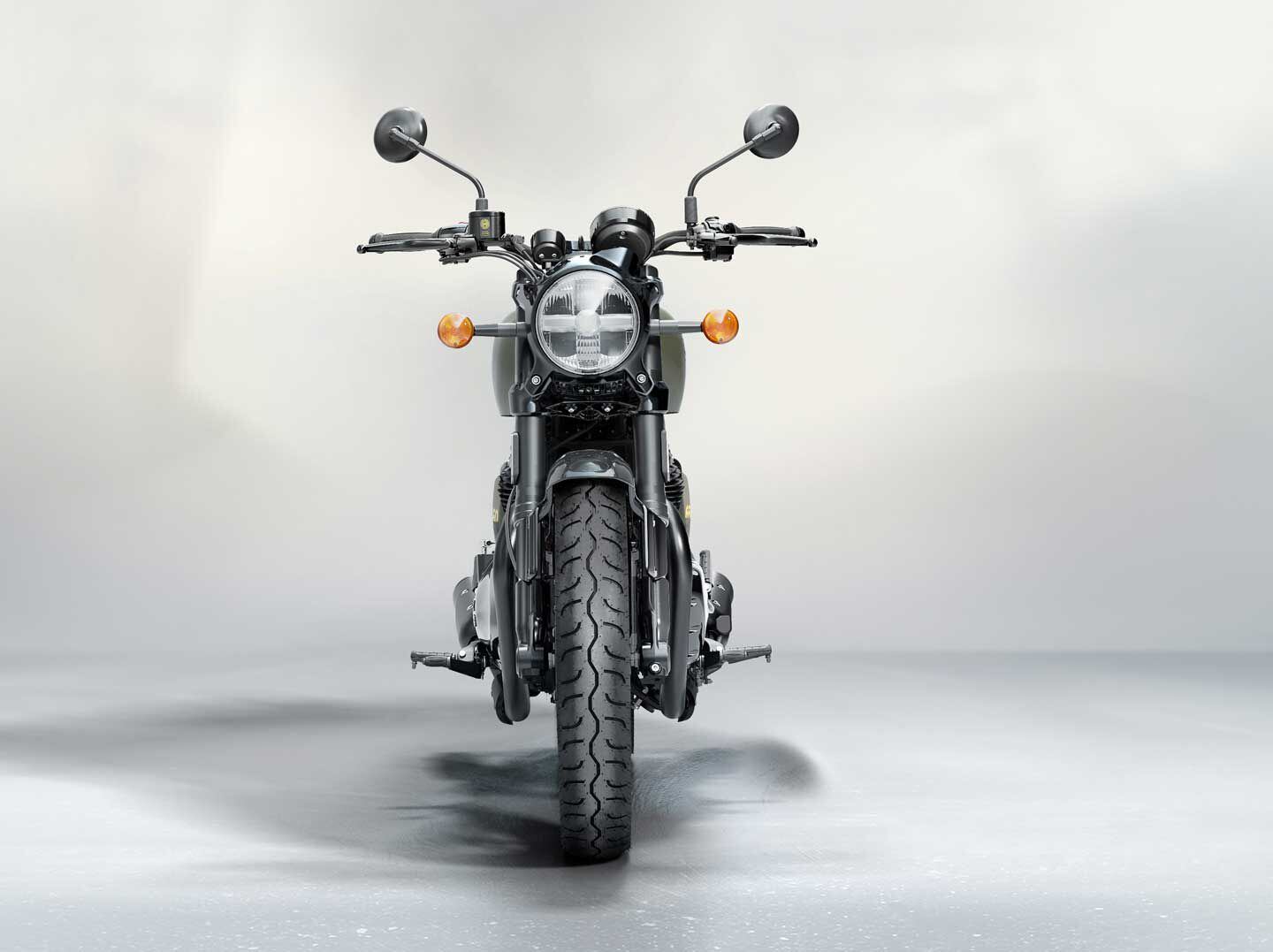 The Shotgun’s neo-modern aluminum nacelle holds an LED headlight.
