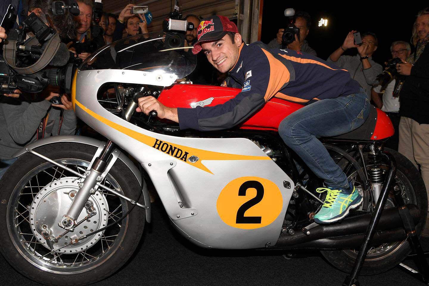 Three-time world champion Dani Pedrosa aboard the Honda RC181.
