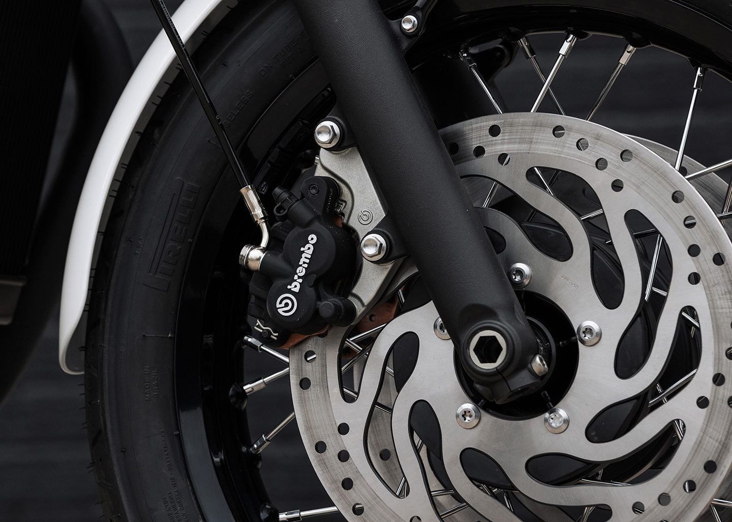 Triumph updated much of the Modern Classic range for 2022; aluminum wheel rims and higher-specification Brembos were part of the improvements.