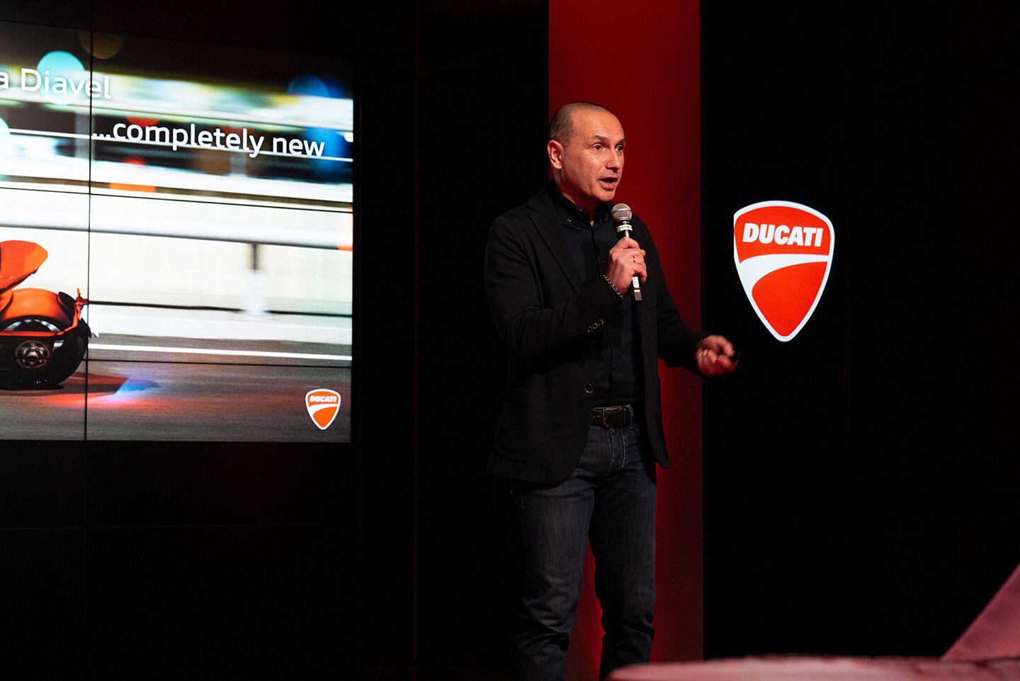 Andrea Ferraresi at a design event in Manhattan, February 2023.