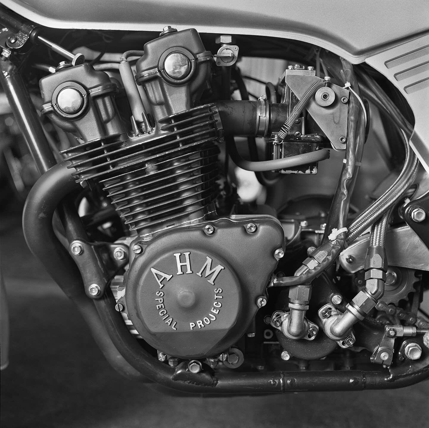 Owens’ eye for mechanical detail and composition is fantastic. We see cooling fins and carburetor return springs and other fabricated items that tell the story of the time. So many other photos show the detail of safety wire on brakes and other parts with texture, depth, and clarity that are a testament to the quality of the original negatives and the scanning work done to prepare them for this book.
